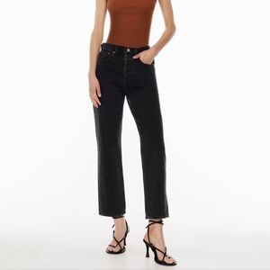 Denim Forum 26 Aritzia The '90s Joni Hi-Rise Loose Jean In Black Eyeliner 26